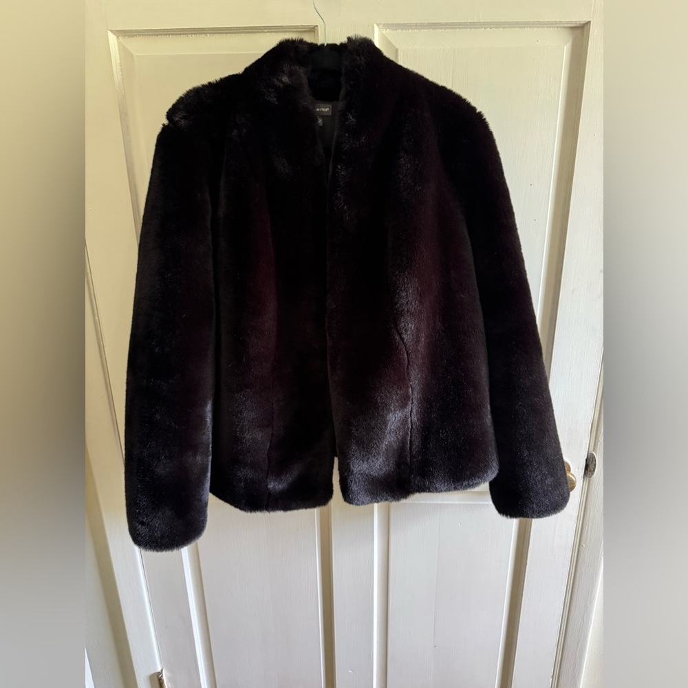 The Limited Black Faux Fur Teddy Jacket